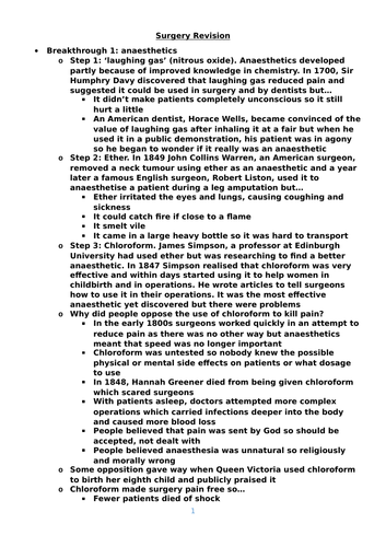 REVISION: "History of Surgery"