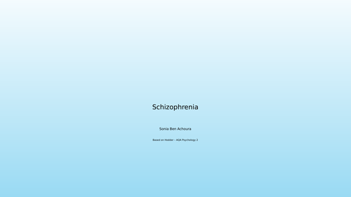 Cognitive theories of schizophrenia option  - PPT Presentation