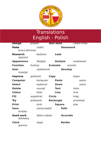 EAL translation sheets - Polish/Romanian/Arabic/Hungarian/Bulgarian