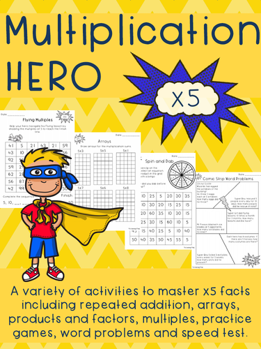Multiplication HERO x 5 Activity Pack