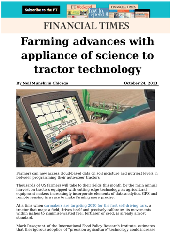 Farm Tools and Machinery - Ezine Article: Farming advances with appliance of science to tractor tech