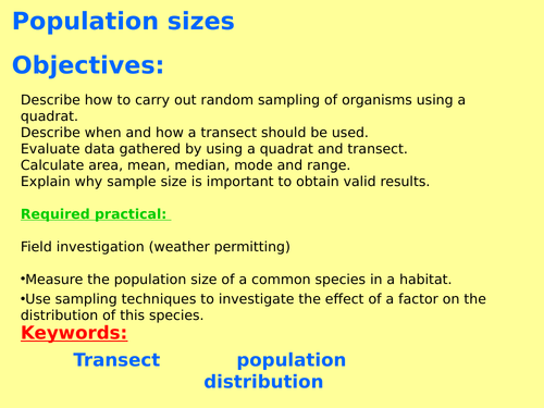New AQA B7.4 (New Biology GCSE spec 4.7) – Levels of organisation (required practical 9)