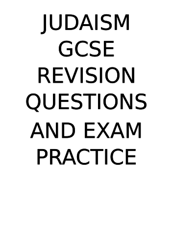Judaism GCSE revision questions and exam guidance EDUQAS
