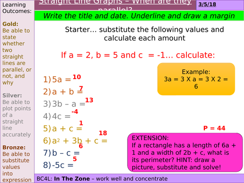 Straight line graphs - are they parallel?