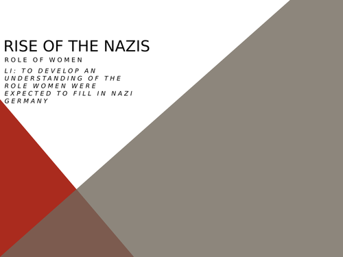 Rise of the Nazis: Role of Women Lesson 22