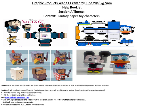 AQA 2018 Graphic Products Pre Exam revision slides