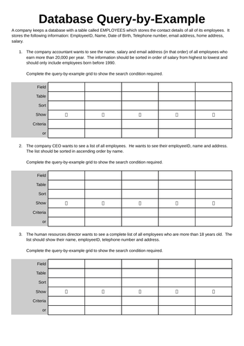 Database Query-by-example