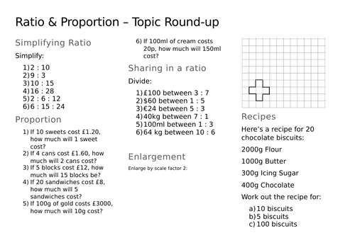 Ratio & Proportion Revision/Recap