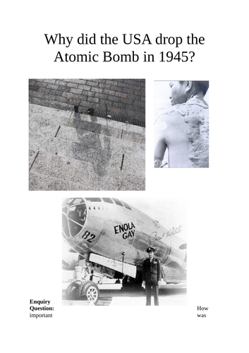 Why did the USA drop the atomic bomb on Japan?