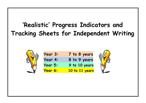 WRITING Progress Indicators + Tracking Sheets  (Years 3 to 6)