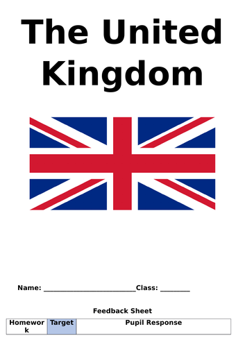 The United Kingdom - Homework booklet / Cover work