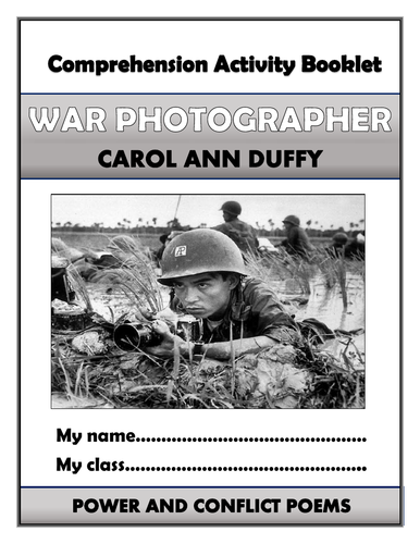 War Photographer Comprehension Activities Booklet!
