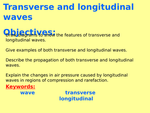 New AQA P6.1 (New Physics GCSE spec 4.6 - exams 2018) - Transverse and longitudinal waves