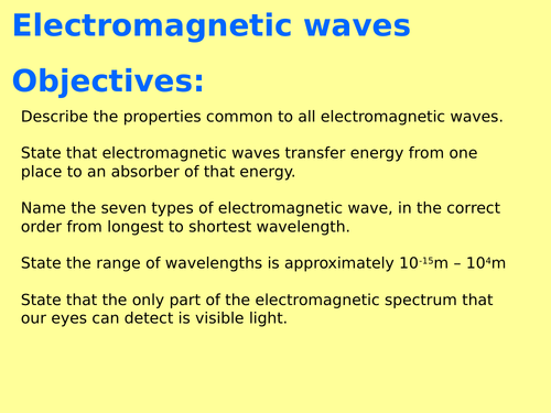 New AQA P6.6 (New Physics GCSE spec 4.6 - exams 2018) - Electromagnetic waves