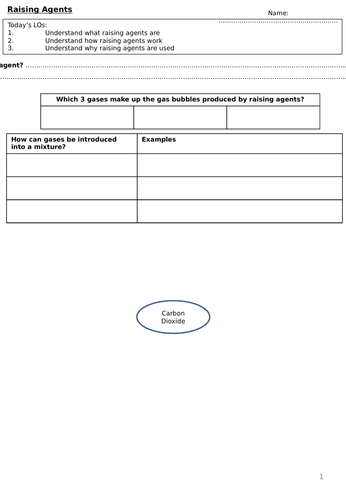 Raising Agents Powerpoint and Worksheet