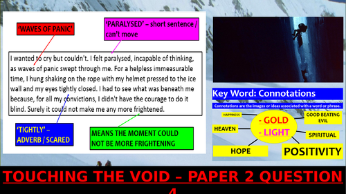 Touching the Void Paper 2 Question 4 'THINK and FEEL' - EDUQAS GCSE English Language | Teaching ...