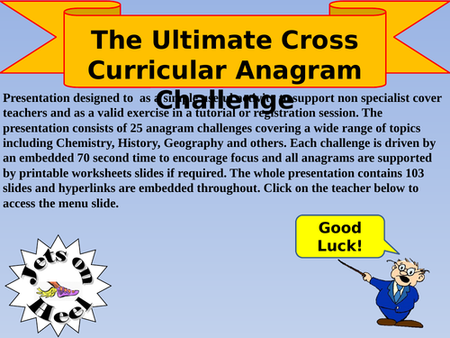 Ultimate Cross Curriculum Anagram Challenge
