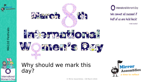 International Women's Day Assembly for KS2 - for 8th March
