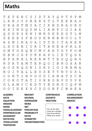 Maths Word Search