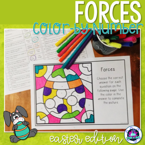 Easter Themed Science Colour-by-Number Activity: FORCES