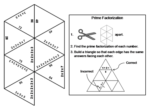 Prime Factorization Game: Math Tarsia Puzzle