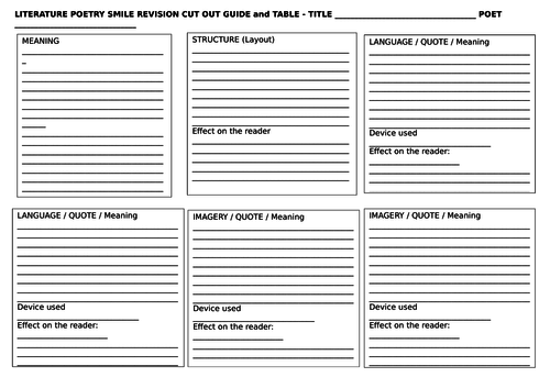 LITERATURE SMILE CUT UP STUDY TABLE