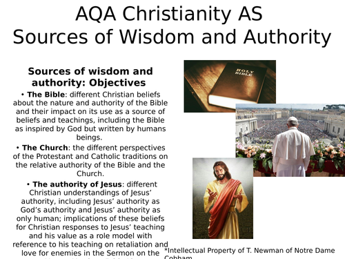 Sources of Wisdom and Authority AQA AS Christianity