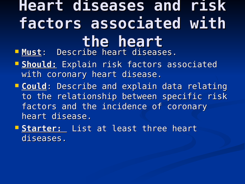 New BTEC National Applied Science_B3 tissue structure and function_Heart diseases_and_risk factors