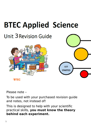 New BTEC National Applied Science Unit 3 Revision guide