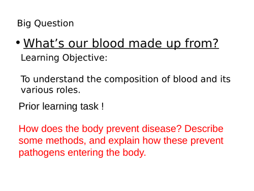 assignment on blood