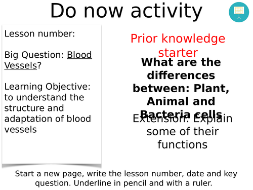 Lesson on Blood Vessels - New GCSE
