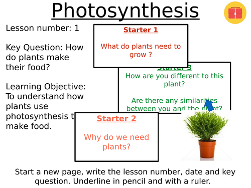 Lesson on Photosynthesis - New GCSE AQA