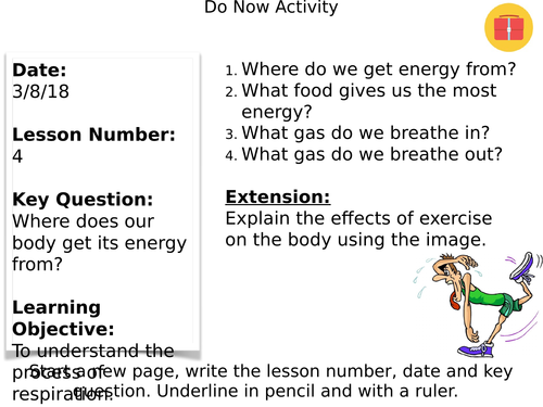 Response to exercise lesson and resources - new gcse