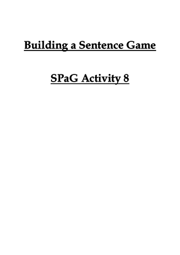 SPaG activity 8
