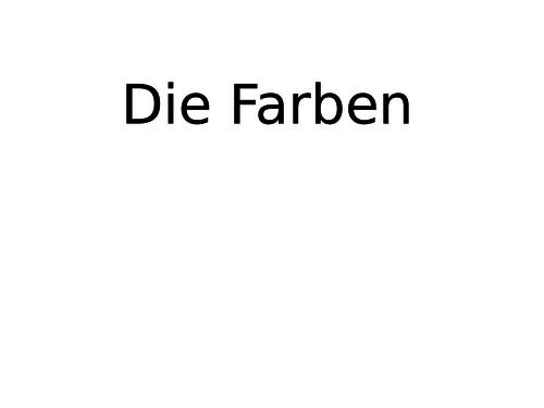 Die Farben