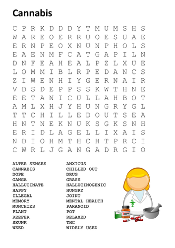 Cannabis Word Search