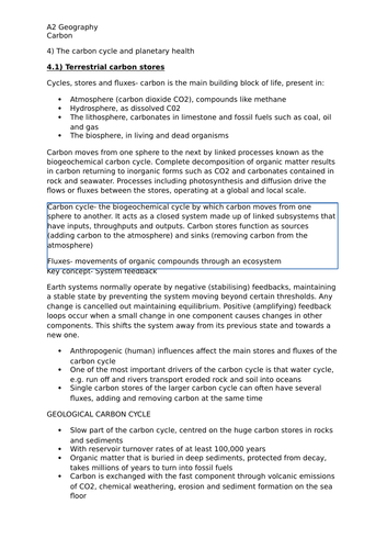 Edexcel Geography- The Carbon Cycle and Energy Security | Teaching ...