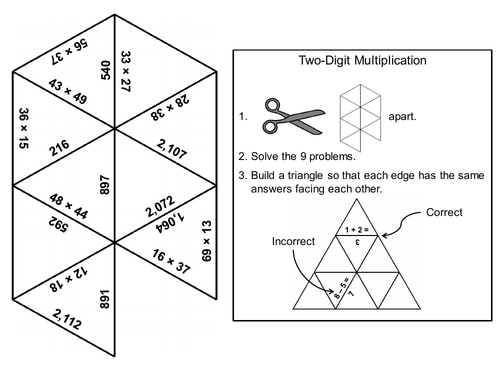 Two-Digit Multiplication Game: Math Tarsia Puzzle