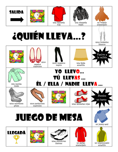 La Ropa Spanish Game Activity Guess Who for Clothing +