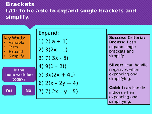 Expanding and Simplifying Brackets