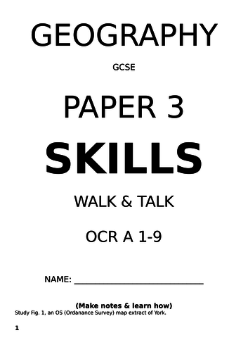 skills fieldwork booklet designed as a walking talking paper, but can be used as geography test