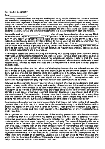 Cover Letter For Headteacher Position, A Cover Letter For Head Of Geography Or Department Job Interview Covering Example By Andymcstump Teaching Resources, Cover Letter For Headteacher Position