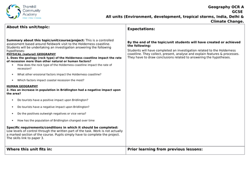 scheme of work for ocr a gcse geography world around us 1-9