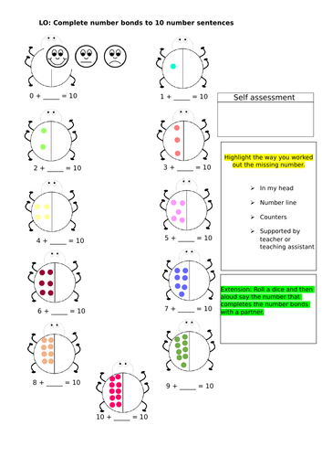 number-bonds-to-10-teaching-resources