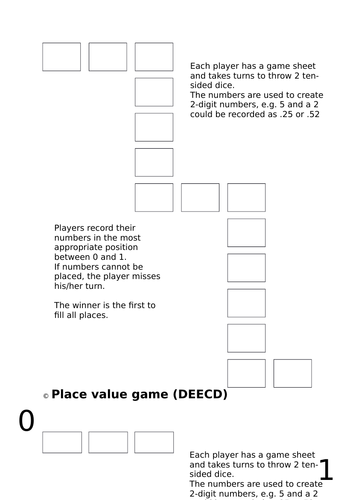 DEECD Place value game