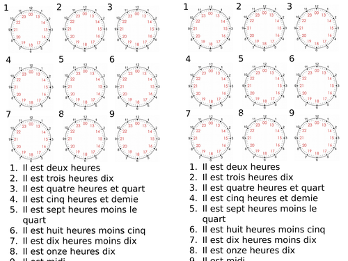 Quelle heure est-il ?