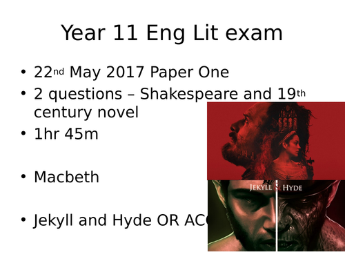 AQA Eng Lit paper one revision Macbeth and A Christmas Carol intensive