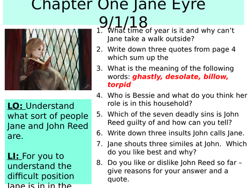 Jane Eyre chapter one KS3
