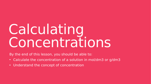 Calculating concentrations power point