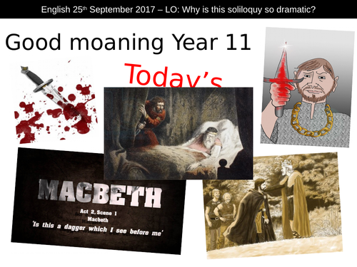 Shakespeare Macbeth Act Scene 1 dagger soliloquy KS4